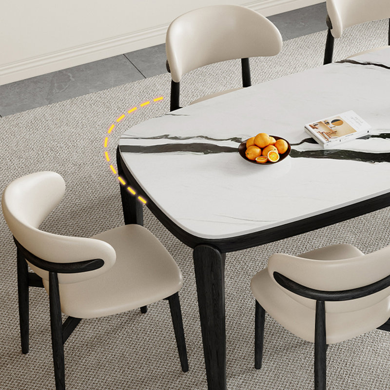 Modern rock slab solid wood dining table